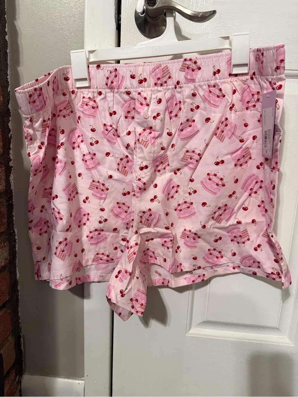 Target Pink Cake & Cherry Print Cotton Sleep Shorts - Picture 1 of 3